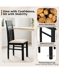 Gymax Dining Chairs Set of Pu Leather Farmhouse Side for Kitchen Living Room