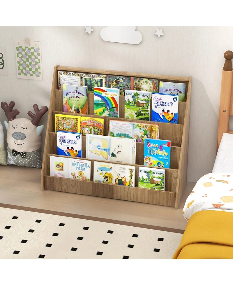 Sugift 5 Tier Kids Bookshelf with Deep Compartments and Stable Design