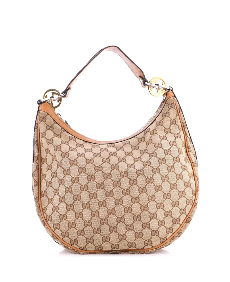 Pre-Owned Gucci Medium Twins Hobo Gg Canvas