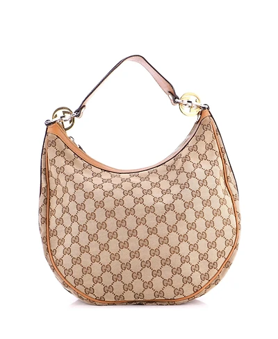 Pre-Owned Gucci Medium Twins Hobo Gg Canvas