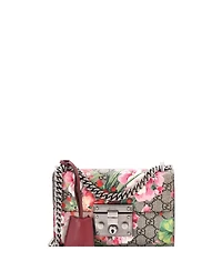 Pre-Owned Gucci Small Padlock Shoulder Bag Blooms Print Gg Coated Canvas
