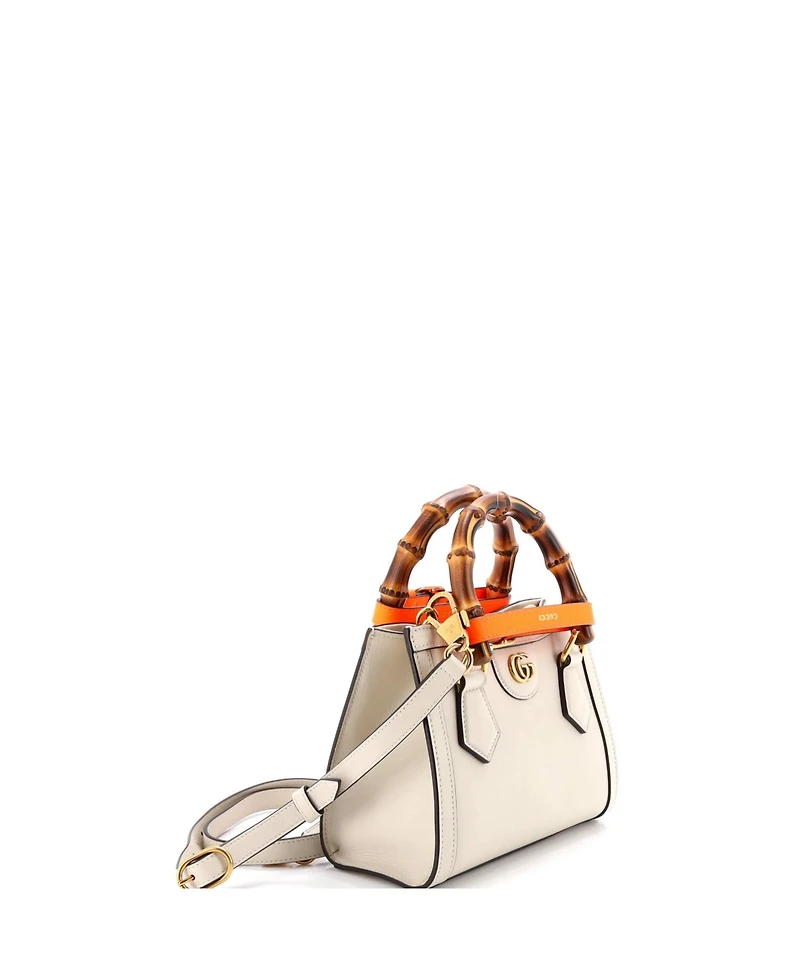 Pre-Owned Gucci Mini Diana Nm Bamboo Handle Tote Leather