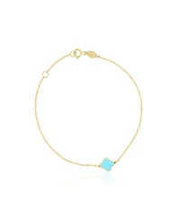 The Lovery Mini Turquoise Single Clover Bracelet 14K Gold