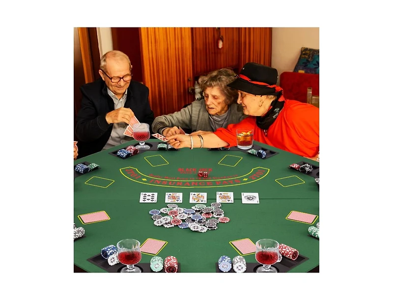 Hongge 48 Inch 8-Player Foldable Poker Table Top with Carrying Bag and Cup Holders