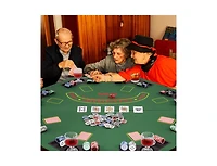 Hongge 48 Inch 8-Player Foldable Poker Table Top with Carrying Bag and Cup Holders