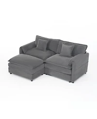Boyel Living Deep Seat Sectional Sofa Cloud Couch with Ottoman, Modern Chenille Comfy Love Upholstered Modular L Shaped Couch,Diy Combination