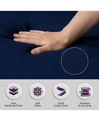 Rainsken Corduroy Convertible Loveseat Sofa Bed with 5-Position Adjustable Backrest and Pillow, Modern Folding Couch for Living Room, Bedroom