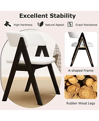 Sugift Mid Century Modern Upholstered Dining Chairs Set of Two