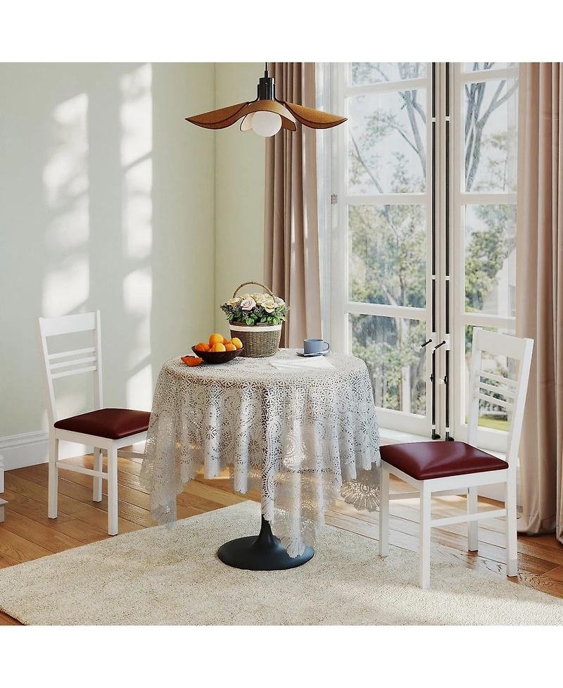 Sugift Wood Dining Chairs Set of Two with Solid Wood Frame