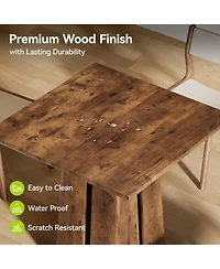 Tribesigns 31.5" Wooden Square Dining Table for 2-4 People, Farmhouse Kitchen Table