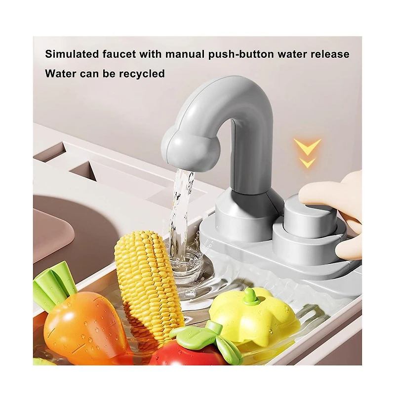 Bruce & Shark Kitchen Playset with Running Water, Mist and Light-Up Stove