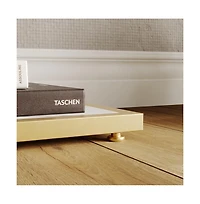 gaomon Entryway Table with Diamond Metal Frame, Marble Console with Open Shelf Storage, Adjustable Feet