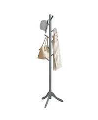 Sugift Adjustable Wooden Tree Coat Rack with Eight Hanging Hooks