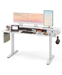 Sugift Electric Standing Desk with Two Drawers for Home Office