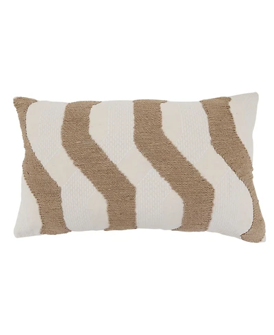 Saro Lifestyle Textured Jute Stripe Decorative Pillow