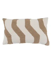 Saro Lifestyle Textured Jute Stripe Decorative Pillow