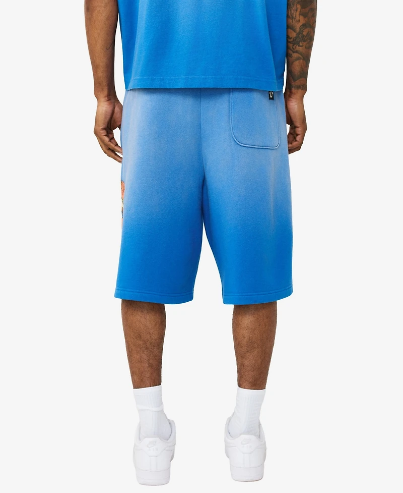 True Religion Men's Mikey Floral Snake Sweat Shorts