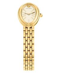Tory Burch Women's The Oval Elongated Quartz Two-Hand Gold Stainless Steel Watch, 22mm