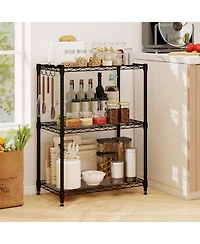 Sugift 3-Tier Metal Storage Shelving Unit with V-Shaped Wire Rack and 450 Lbs Capacity