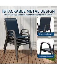 gaomon Patio Chairs Set of 6, Outdoor Stackable Dining Chairs with Textilene Fabric
