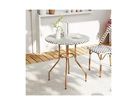 Slickblue 27.5 Inch Outdoor Bistro Table with Metal Frame