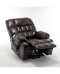 Boyel Living Leather Lift Recliner with Heat and Massage Lift Sofa Chair with 2 Pockets, 2 Cup Holder, 2 Remote