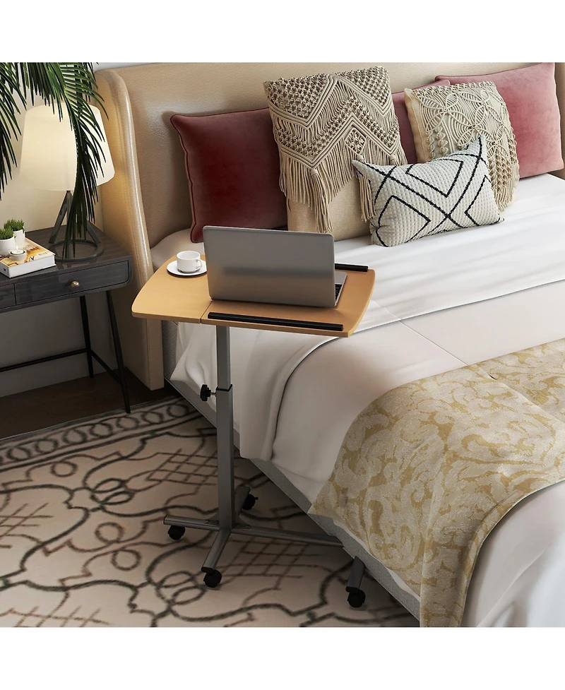 Sugift Adjustable Angle Height Rolling Laptop Table