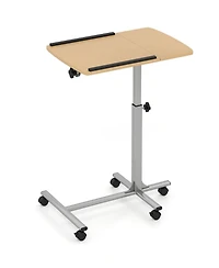 Sugift Adjustable Angle Height Rolling Laptop Table