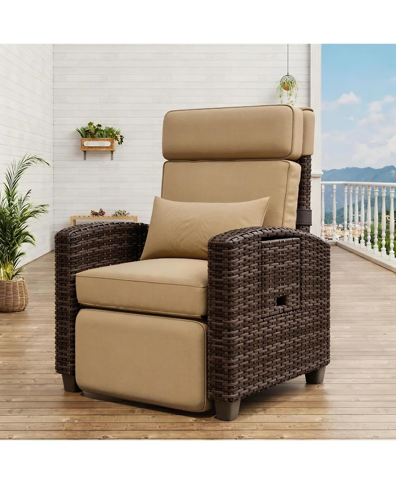 gaomon Outdoor Recliner Chair, Patio Reclining Chairs with Adjustable Backrest and Footrest