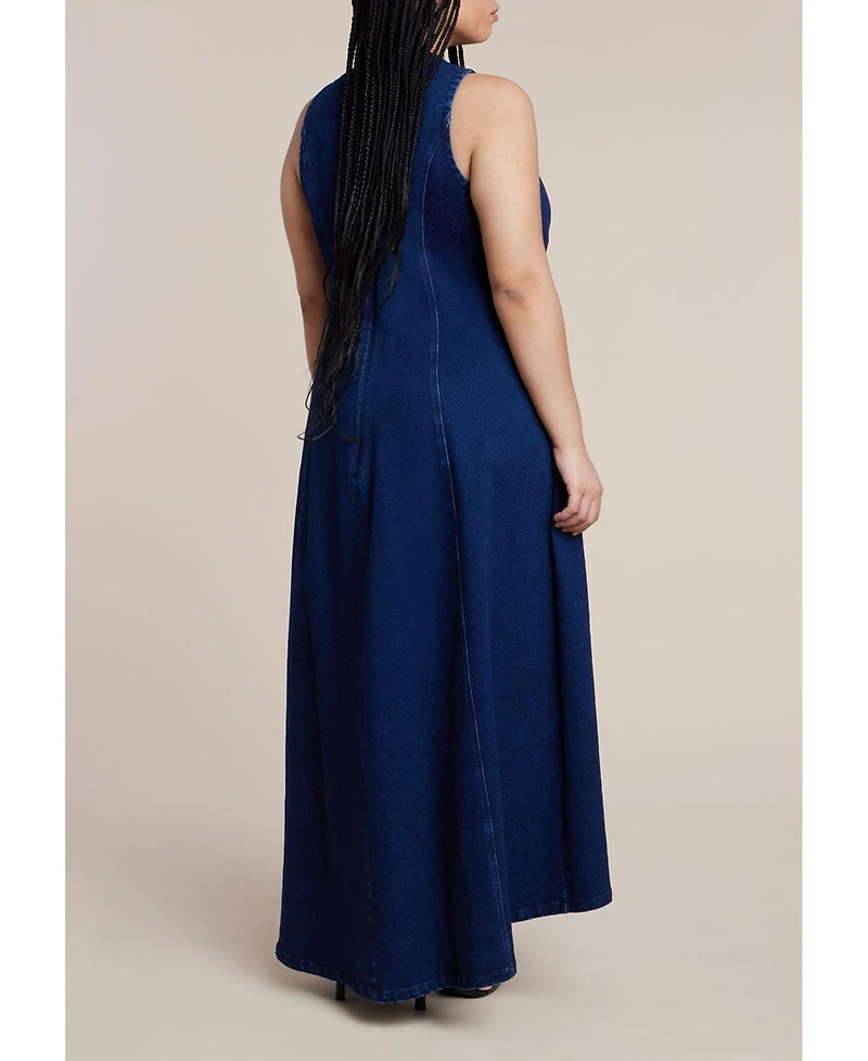 Eloquii Plus Printed Denim Dress