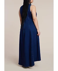 Eloquii Plus Printed Denim Dress