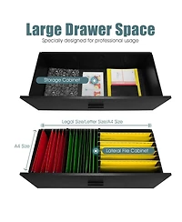 Sugift Two Drawer Lateral File Cabinet with Adjustable Hanging Bars