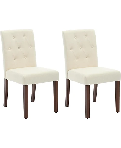 gaomon Set of 2 Tufted Parsons Upholstered Dining Chairs with Wood Legs