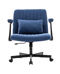 Boyel Living Velvet Criss Cross Armrest Office Chair with Wheels, Comfortable for Home Office, Reading and Vanity