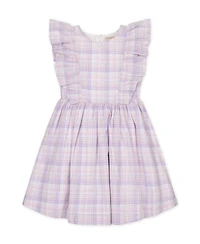 Hope & Henry Toddler Girls' Linen Flutter Sleeve Pinafore Dress