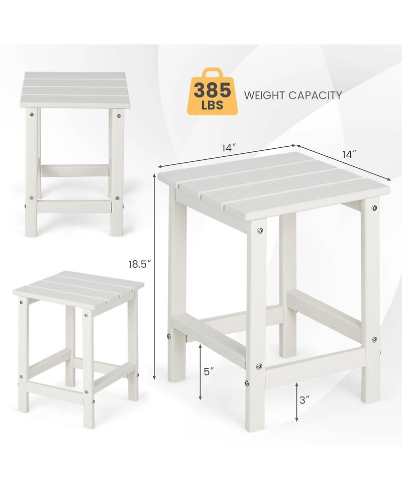 sumyeg 14 Inch Square Outdoor Adirondack Side Table Weather Resistant