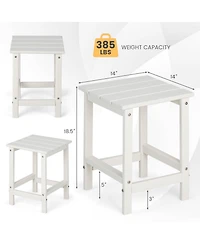 sumyeg 14 Inch Square Outdoor Adirondack Side Table Weather Resistant