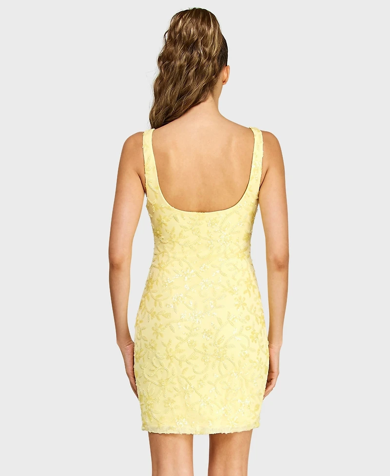 Alex & Sophia Women's Square Neck Mini Dress