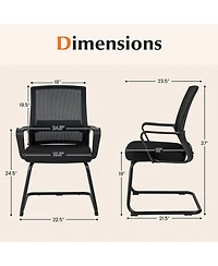 Sugift Office Guest Chair with Lumbar Support for Waiting Areas