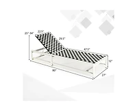 Sugift Patio Adjustable Reclining Lounge Chair for Garden and Deck