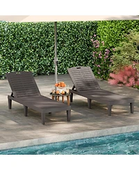 Sugift Outdoor Chaise Lounge Chairs Set of Two with Adjustable Backrests
