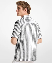 Michael Kors Men's Striped Camp-Collar Shirt