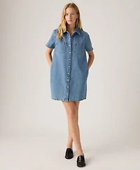 Levi's Women's Short-Sleeve Collared Denim Shirt Dress