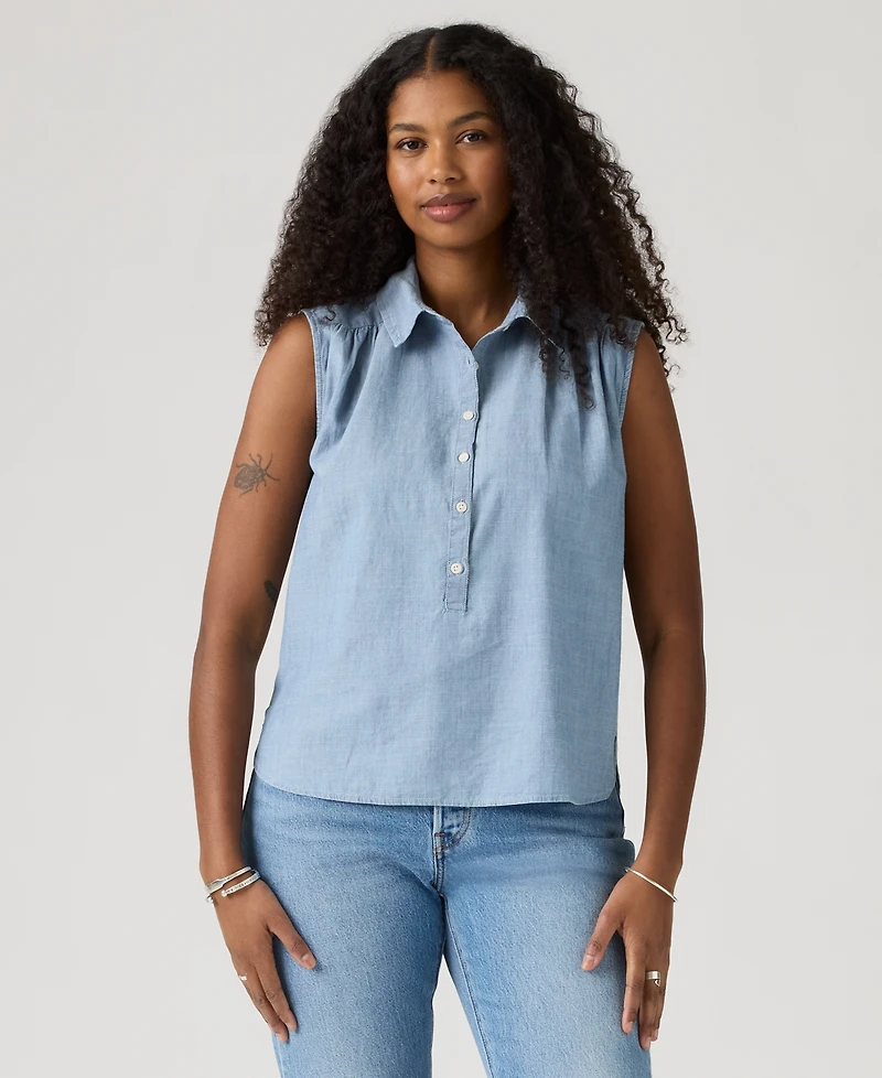 Levi's Women's Point Collar Relaxed-Fit Top