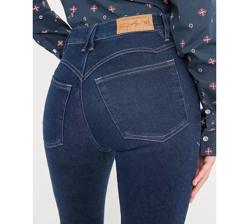 Good American Women's Dolly Joleans Flared-Leg Jeans