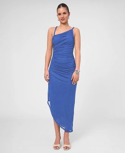 Rachel Roy Women's One-Shoulder Ruched Midi Dress