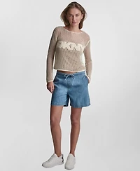 Dkny Jeans Petite Long-Sleeve Ballet Neck Sweater