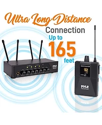 Pyle Uhf Wireless Microphone System with Bluetooth