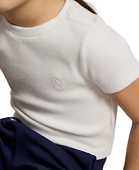 Polo Ralph Lauren Girls' 2T-6X Ribbed Crewneck Boxy T-Shirt