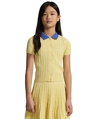 Polo Ralph Lauren Girls' 7-16 Mini-Cable Cardigan and Skirt, 2-Piece Set